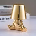 Nattbord Touch Control Bordlampe, Thinker Gullmann Statue LED Bordlampe, USB