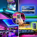 Miniatyrbild 3 av 5: LED-ljusremsa, 10 m LED-ljusremsor med 44-tangenters fjärrkontroll, flexibel 5050 RGB-färgväxlande LED-lampor för sovrum, fest 30M
