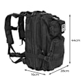 Miniatyrbillede 2 af 7: Militærtaske / Rygsæk i Nylon, Sort - 26 Liter