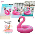 Miniatyrbillede 3 af 5: Oppustelige Flamingo Pool Floats med Lys, Solcelledrevne Flamingo Badevinger