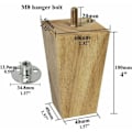 Miniatyrbild 2 av 5: Set med 4 möbelben i trä - Soffben - M8-bultar (10 cm)
