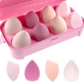 Sminksvampar, skönhetssminkblandning, svampconcealer, applikator, svampar, 8 stycken