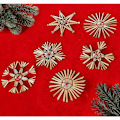 Miniatyrbillede 5 af 5: Halmstjerne Juletræ, 24 Festlige Halmstjerner Sæt - Naturlig Halmvedhæng til Juletræspynt