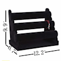 Miniatyrbillede 5 af 5: 3-lags smykkeholder i velour, T-bar organizer (Sort)