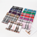 Miniatyrbillede 5 af 5: Lyserød Plaid Blomme Fjer Superblød Luksuriøs Cashmere Feel Unisex Vintertørklæde til Mænd og Kvinder