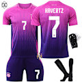 Miniatyrbillede 4 af 5: 2024 Tyskland borta nr 13 Muller EM-tröja 7 Havertz 8 Kroos fotbollströja barn pojke overall No number socks(XXXL,No number socks)