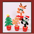 Miniatyrbillede 1 af 2: Dansende legetøj, der gentager det du siger! Juledukker deer