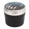 Bärbar bilaskkopp Mini Silver Edge Brandförebyggande Rökfri bilaskkopp med LED-ljus och lock Honeycomb