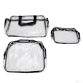 Miniatyrbild 4 av 8: 3 st Toalettväska Transparent Design 3 Storlekar Vattentät Bärbar PVC Material Praktisk Transparent Kosmetikaväska För Resor