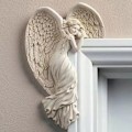 Miniatyrbillede 1 af 5: Dørkarm Engel Dekorations Statuer Ornamenter Vinger Engel Resin Håndværk Left
