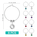 Miniatyrbillede 3 af 3: Malet Glas Vin Halskæder Drikke Markører Glas Identifikatorer Charms Vinglas Charms Ringe Vinglas Ringe Charm Sløjfe