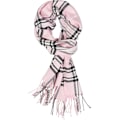 Miniatyrbillede 2 af 5: Lyserød Plaid Blomme Fjer Superblød Luksuriøs Cashmere Feel Unisex Vintertørklæde til Mænd og Kvinder