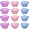 Miniatyrbillede 6 af 7: Bageplade + 12 stk. Silikone Muffinsforme / Bolleforme - Forme