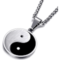 Miniatyrbilde 2 av 5: Yin Yang Taichi Anheng Halskjede i Rustfritt Stål for Menn, Pakke