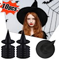 Pikkukuva 2 / 5: 1-10 kpl Halloween Noitakypärä Lapsille Aikuisten Halloween Juhla Cosplay Puku Tarvikkeet Koriste Musta Noita Hattu Piha Ripustus Noitakypärä Musta Black 5PCS