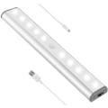 Miniatyrbild 1 av 5: Bärbar liten lampa Trådlös LED under skåpbelysning 10-LED rörelsesensor aktiverad uppladdningsbar magnettejp lampor för garderobsskåp