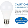 Miniatyrbillede 2 af 5: E27 12V LED koldt hvid 6500K til camping, 75W halogenækvivalent, AC DC 12 Volt 24 Volt E27 LED-pære til solpanel/garage/have, ikke dæmpbar 7 watt