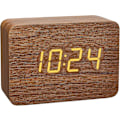 Miniatyrbild 1 av 5: Tfa Dostmann Design Radiostyrd väckarklocka i trälook Clocco, 60.2549.08, Plast, Brun/orange[C]