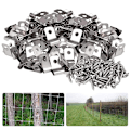 Miniatyrbilde 1 av 5: 100 rustfrie stålklips for montering av sveiset netting på tregjerde, klips for metallgjerde for husdyr, klips for ståltråd