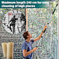Miniatyrbillede 2 af 5: 2-i-1 Professionel Vinduesaftrækker, 210 cm Sammenklappelig Bruseaftrækker med 2 Mikrofiberklude, 180° Roterende VinduesrenserBY