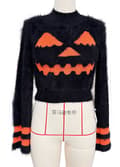 Dam Mörk Pumpa Färgblockad Kort Turtleneck Tröja Höst Vinter Mode Trendig Stickad Topp black M