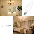 Miniatyrbillede 4 af 5: LED pære E14, varm hvid 3000K, C37 LED 6W (svarer til 60W halogenpærer), spredningsvinkel 360°, 6-pak