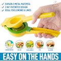 Miniatyrbild 5 av 5: Metallisk 2-i-1 citron- och limepress - Handpress för citron - Manuell citruspress för maximal extraktion