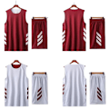 Pikkukuva 2 / 3: Kaksinkertainen koripallopaita-asu miehille ja pojille, treenipaita-asu punavalkoinen (6XL)