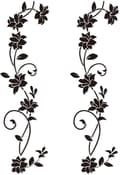 Väggdekorationer Set 105*30cm Vinranka Blomma Svart PVC Design Väggdekor S