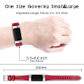 Miniatyrbillede 3 af 5: Premium Ægte Læder Justerbart Armbånd til Fitbit Charge 6/5 - Perfekt Rød Red Fitbit Charge 6