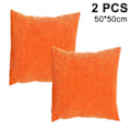 Miniatyrbillede 1 af 5: 2-pak Blød Dekorativ Kvadratisk Pudebetræk i Corduroy (orange, 50x50 cm)