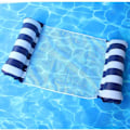 Miniatyrbillede 5 af 5: Pool Hængekøje, Sæt med 2 Flydende Hængekøjer Flydende Seng Liggestol Oppustelig 4-i-1 Bærbar Foldbar Flydende Hængekøje Ultralet Mørk B(FQ)
