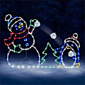 Miniatyrbilde 1 av 4: LED-snømann julelys utendørs juledekorasjon utendørs juledekorasjon amerikanske julelys utendørsfigurer snømann dekorasjon
