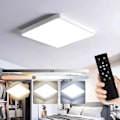 Miniatyrbillede 1 af 6: LED Loftlampe 36W Dæmpbar - 3 Farvetemperaturer, Timer, Nattilstand - Til Soveværelse, Badeværelse, Køkken - Hvid 30x30cm [Energiklasse E]