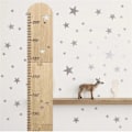 Miniatyrbillede 2 af 5: Børns Træ Længdemåler Lineal Børneværelse Patchwork Træstjerne Vækstmåler Lineal Højde