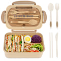 Miniatyrbillede 3 af 3: Bento Box til voksne og børn - 1400ML Bærbar, let, nem at transportere madholder med ske og gaffel, holdbar, lækagesikker