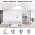 Pikkukuva 2 / 5: LED-kattolamppu, kattolamppu, kattolamppu LED 24W, 6500K, 2000LM, IP44 vedenkestävä pyöreä moderni yksinkertainen valkoinen kylpyhuoneen lamppu kellarilampulle Ø30cm