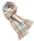 Varm Överdimensionerad Halsduk för Kvinnor 200x60cm Polyester Pläd Sjal Vinter Wrap Rosa