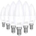 LED-lampa E14, varmvit 3000K, C37 LED 6W (motsvarar 60W halogenlampor), spridningsvinkel 360°, 6-pack