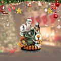 Pikkukuva 5 / 5: Jack Skellington Akryyli Ripustuskoriste Setti 6 kpl, Joulukoristeet Halloweeniin ja Jouluun, Painajainen Ennen Joulua Teema (FMY) 6pcs