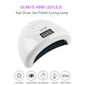 Pikkukuva 1 / 6: 48W UV LED -geelikynsilamppu, valkoinen valo, LED-kynsilamppu