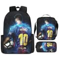 Messi-tryckt ryggsäck, tredelad uppsättning, tecknad ryggsäck 18
