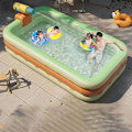 Miniatyrbilde 4 av 10: Oppblåsbar Basseng, 3-lags Fortykket Familiebasseng for Småbarn, Utendørs, Hage, Bakgård, Sommersvannfest (1,5 m)