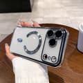 iPhone 17 Pro Max Deksel med Magnetisk Kamerabeskyttelse & Trådløs Lading, Støtsikkert Telefondeksel Silver