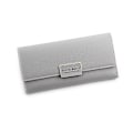Miniatyrbilde 1 av 2: Lær lommebøker for kvinner Slim Design Dame Kredittkortholder Clutch Multi Card Organizer Grå