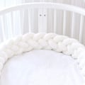 Miniatyrbilde 1 av 5: Sengekant, 4-trådet tvunnet flettet lang flettestripe, sengekant for småbarn, hvit, 2,2 m