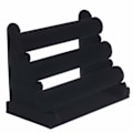 Miniatyrbillede 4 af 5: 3-lags smykkeholder i velour, T-bar organizer (Sort)