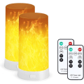 Miniatyrbild 1 av 5: Flameffekt ljus, USB laddningsbart batteridriven Flame-lampa, Eldstadsljus med fjärrkontroll och timer, Vattentät Dimbar 4 lägen 2 STK