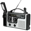 Pikkukuva 1 / 5: Monitoiminen aurinkokennoradio ulkokäyttöön, kannettava FM/AM-radio, sisäänrakennettu kaiutin, LED-hätävalaisin ja pöytävalaisin