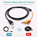Pikkukuva 4 / 5: HDMI-RCA-kaapeli, 5 jalkaa / 1,5 m HDMI-3RCA-kaapeli - 1,5 m musta